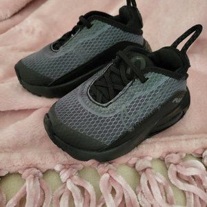 Nike Air Max 2090 TD CU2092-001 Triple Black Infant 5C Running Slip On Shoes